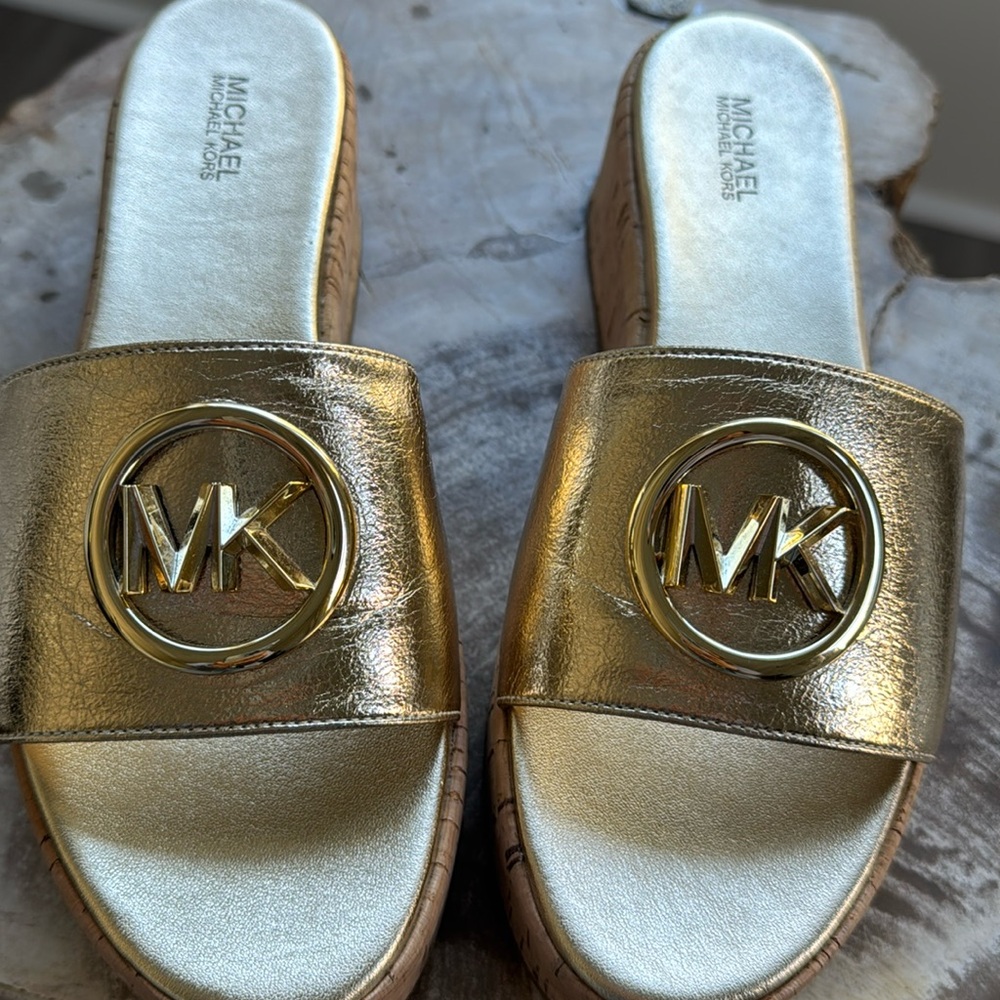 Michael Kors Sadler Wedge- Pale Gold - New Women | Color: Gold |